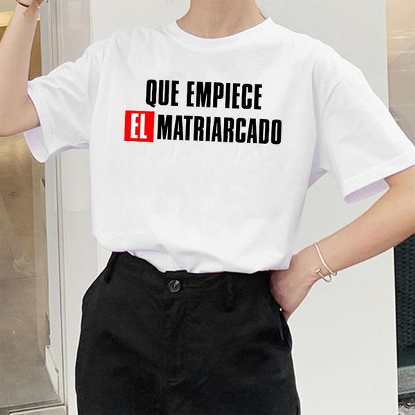 

que empertiece el matriarcado письмо печать женщин футболка феминистская феминизм летняя футболка la casa de papel tops tee femme jllfdj ly