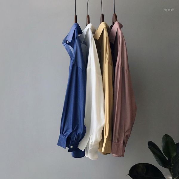 

2020 summer turn down collar spring womens and blouses loose style women shirts blusas roupa feminina clothes1, White