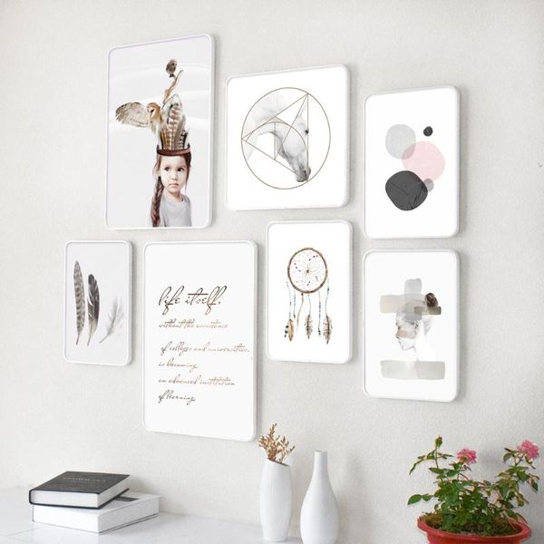 

modern minimalist wooden p frame european wall hanging pictures frame living room bedroom wall murals decoration furnishing