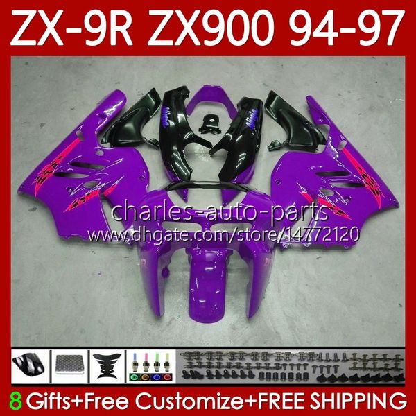 Carrozzeria OEM per KAWASAKI NINJA ZX-9R ZX 9R 9 R 900 CC ZX-900 1994-1997 Bodys New Purple 100No.143 ZX9 R ZX900 ZX900C 1994 1995 1996 1997 900CC ZX9R 94 95 96 97 Kit carenatura