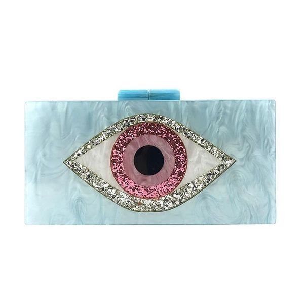 

elegant women evening bag handbag chain clutch bags evil eye clutch shoulder bags bling handbags personalised acrylic bag /e y201224