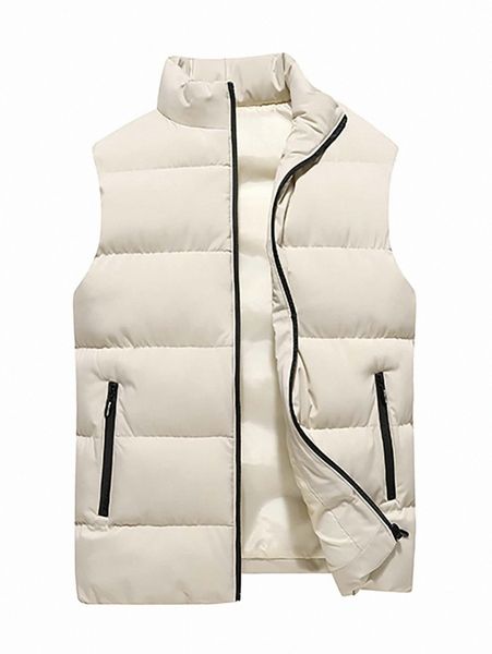 

men zip-up padded gilet t0li#, Black;brown
