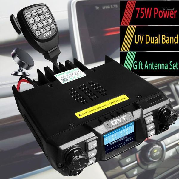 

1pz qyt kt-980 plus 75w powerful dual band mobile radio for 24v car two-way cb radio walkie talkie 50km for self-driving/trucker1