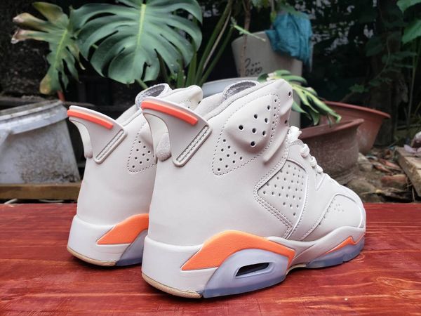 

2020 new arrival men 6s high outdoor shoes dark grey white orange leather breathable shoes size 40 -47