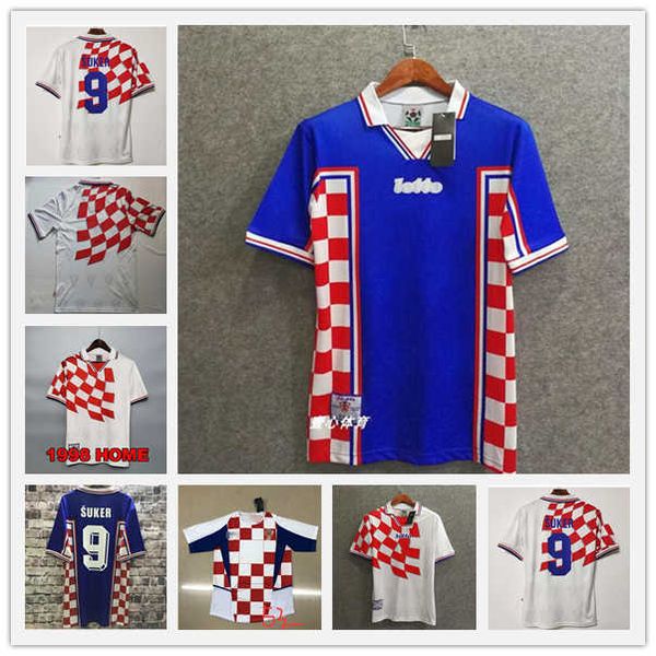 

1998 retro home away perisic davor suker retro soccer jerseys mario zvonimir boban robert prosinecki modric football shirts, Black;yellow