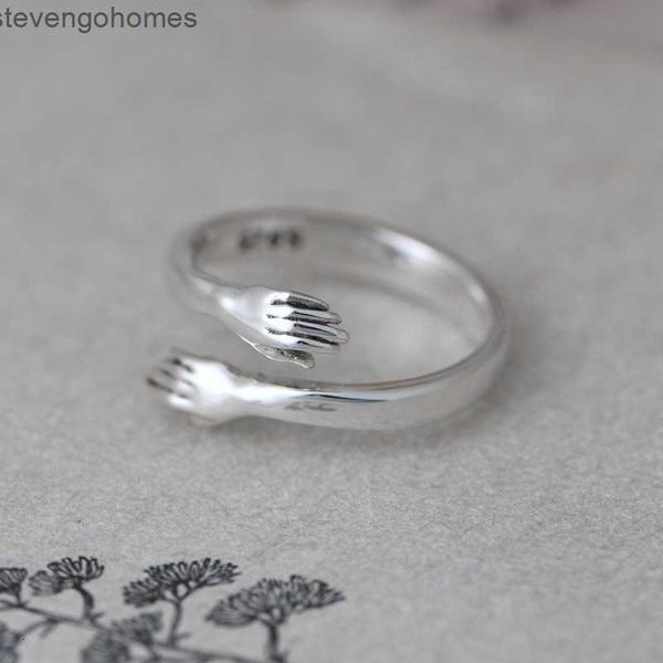 

silver king s925 golden with hands deer embracing ring jewelry