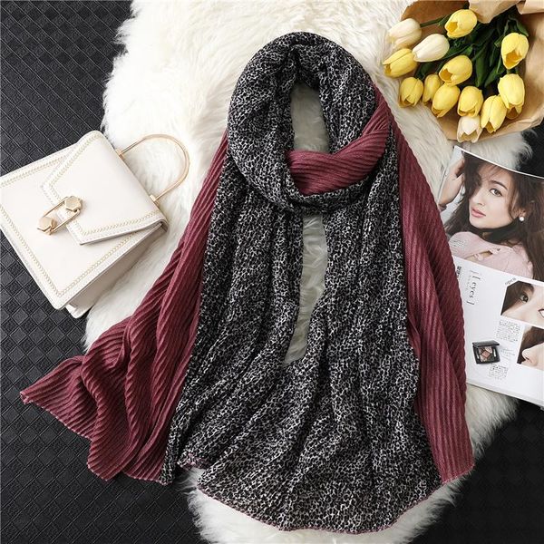 

2020 winter scarf women fashion animal print fold headband neck warm scarves crinkle female foulard stripped blanket echarpe wmtasr, Blue;gray