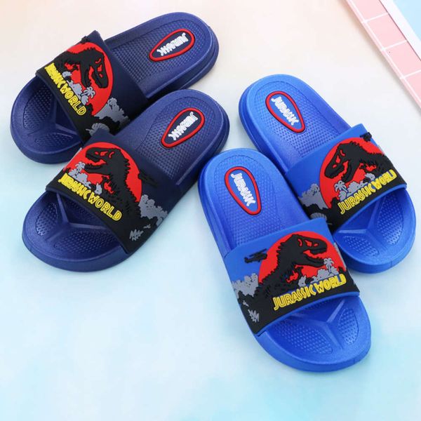 

sandals hd children's summer cartoon dinosaur slippers cute flip flop soft sole boys' sho, Black;red