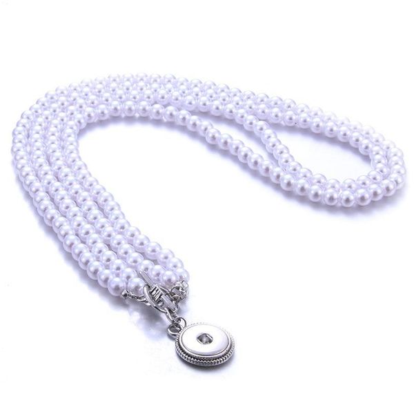 

new rhinestone snap button necklace full crystal 18mm snap pendant necklaces for women girls bohemia snap bbydbj, Silver