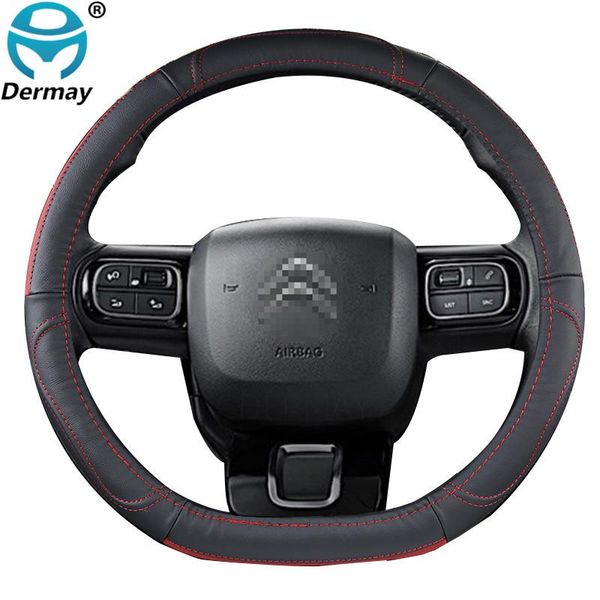 

genuine leather steering wheel cover for berlingo 2020 2020 2021 cowhide cubre volante auto accessories