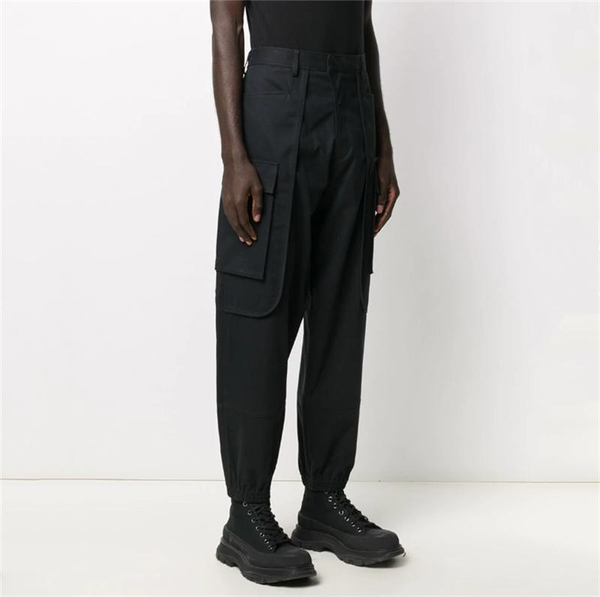 

men's pants 2021 men's clothing hair stylist fashion catwalk loose and versatile overalls casual plus size singer costumes1, Black