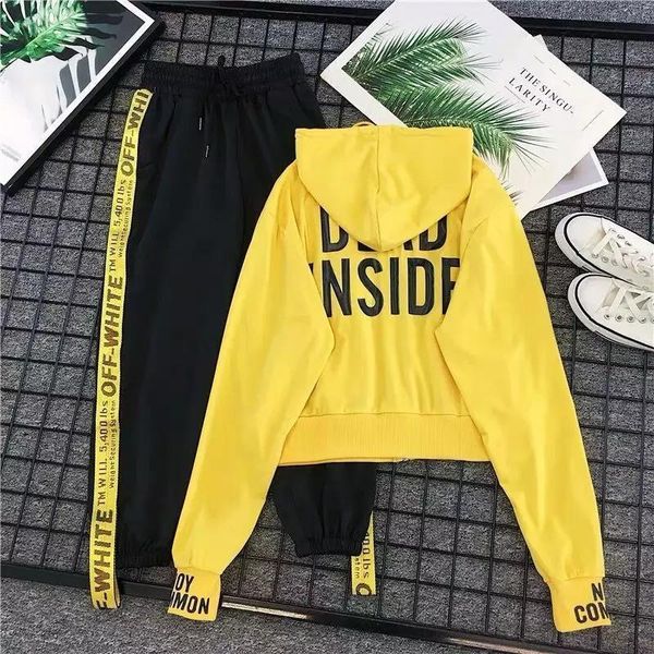 

spring women casual tracksuit autumn 2 piece set short hooded trousers suit casual jacket jogging femme pants suit tz14, Gray