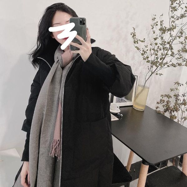 

2020 winter down coat warm thickening solid color 90% white duck down women jackets winter 9771, Black