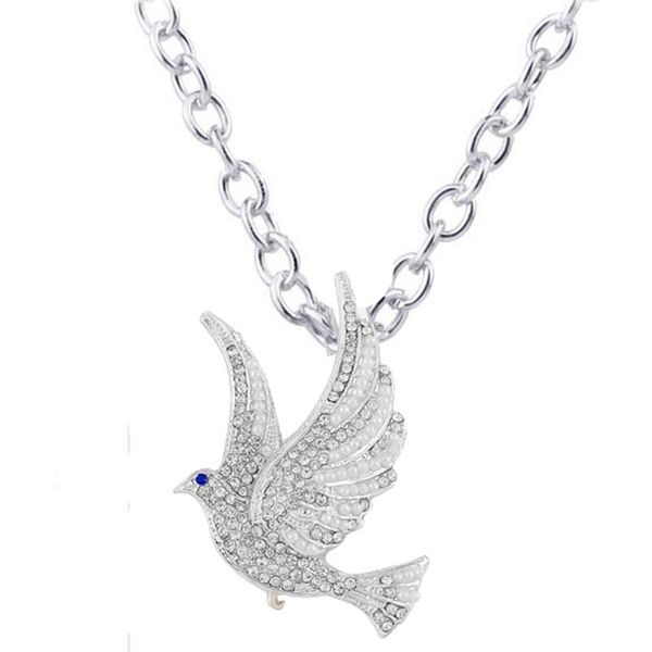 

chains ekso fashion white pearl zpb dove zeta phi beta sorority necklace pendant jewelry, Silver