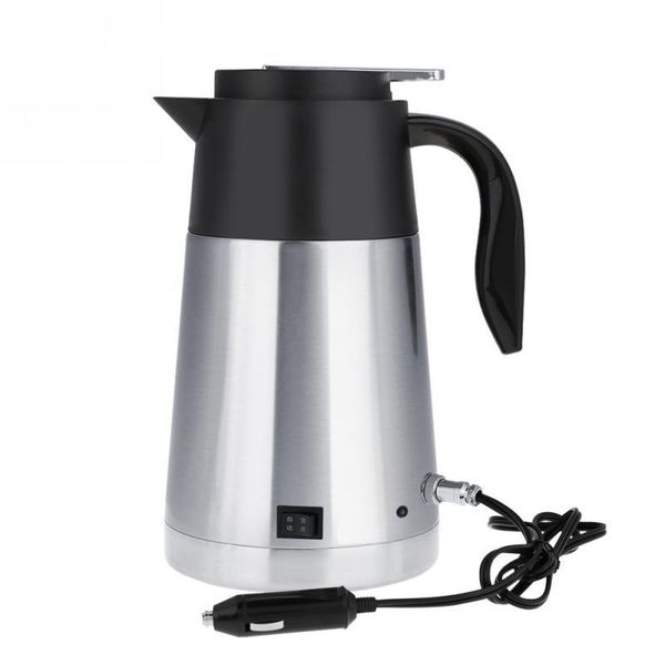 

electric kettles stainless steel car kettle truck boiler portable travel pot heated water cup office 12 /24v 1300ml