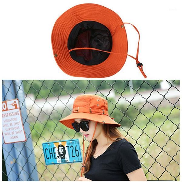 

2020 new modern women wide brim sun hat sunscreen waterproof bucket boonie hat for travel outdoors foldable1, Black