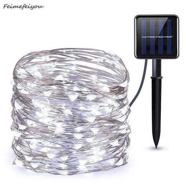 

10 20m solar led light string outdoor waterproof copper wire string holiday fairy lights for christmas party wedding decoration swy qylxva