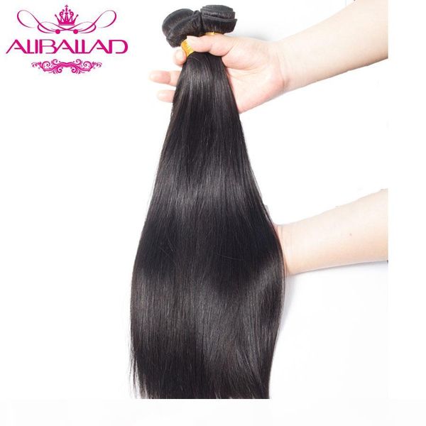 

aliballad brazilian straight hair natural color weave bundles 8 to 28 inch non remy hair extensions 100% human bundles, Black;brown