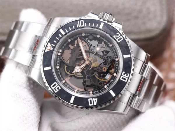 

mens watches vrf full hollow movement cal.3130 automatic mechanical sapphire crystal mirror 904l steel waterproof folding buckle 40mm luxury, Slivery;brown
