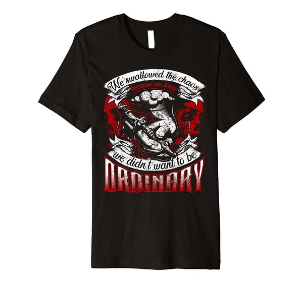 

new summer tee shirt tattoo artist shirt gift inked tattooed skull ink gun chaos fashion t-shirt sport hooded sweatshirt hoodie