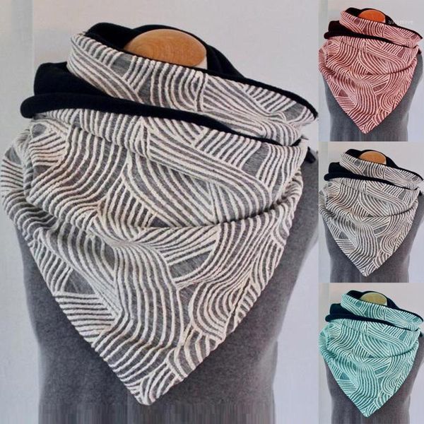 

women's autumn scarf women winter irregular pattern printing button shawls soft wrap warm casual scarf outdoor scarves tessale1, Blue;gray