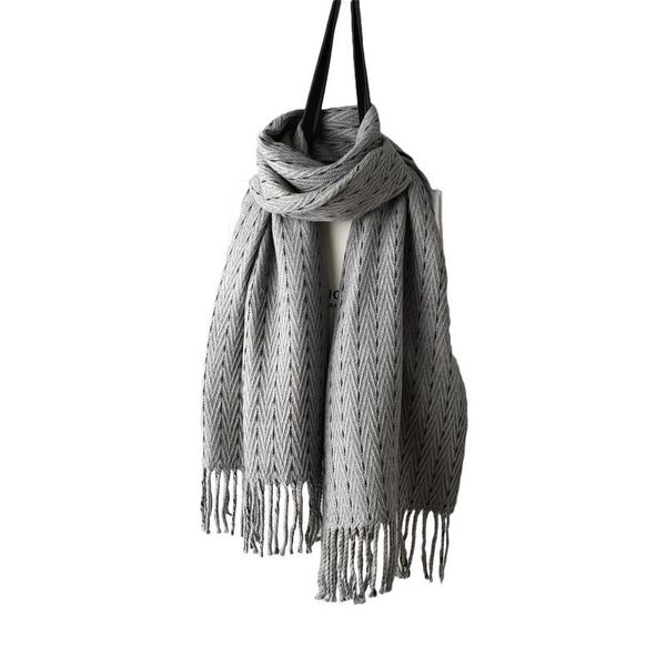 

2020 winter new new men's scarf tassel solid color all-match long warm thickened scarf men and women celebrity inspired, Blue;gray