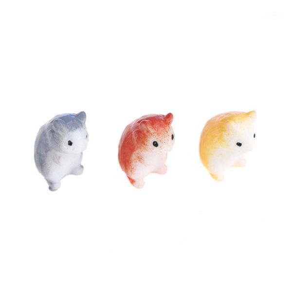 Objetos decorativos Figuras 1/2pcs mini hamster estatueta decoração em miniatura para fadas para fadas em jardim de estátua de estátua de estátua resina artesanal