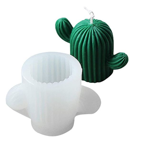 Handwerkswerkzeuge Kaktus-Silikon-Kerzenform, handgemachte Seife, Epoxid-Dekor, 3D-Ton-Bastelform für Wachsguss, Gipsformung XBJK2202