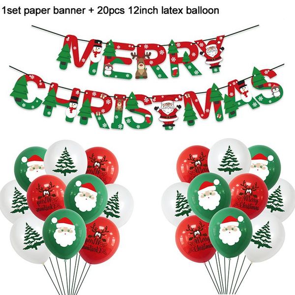 

21pcs set merry christmas balloon garland santa claus xmas tree christmas decorations for home navidad new year 2021 kids gift bbyepj