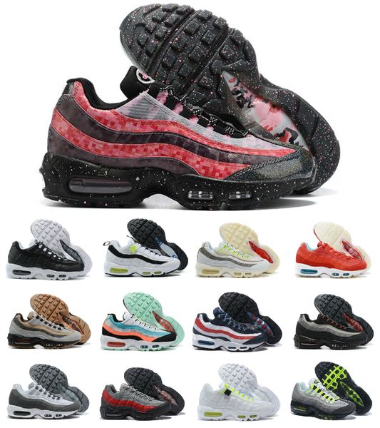

2020 air og cushion 95 mens running shoes 95s worldwide white blue fury sneakers smoke grey triple black solar red 20th anniversary trainers