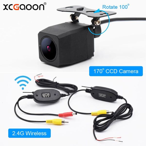 

xcgaoon q1 ccd car rear view camera 170 degree wide angle waterproof with 2.4g wireless transmitter receiver module adapter