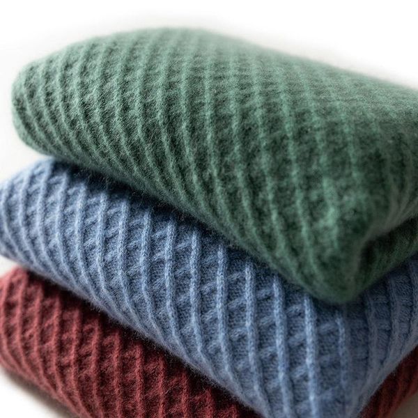 

2021 men's cashmere sweater business thickening a undertakes to loose sweaters knitted cashmere sweater big yards, White;black