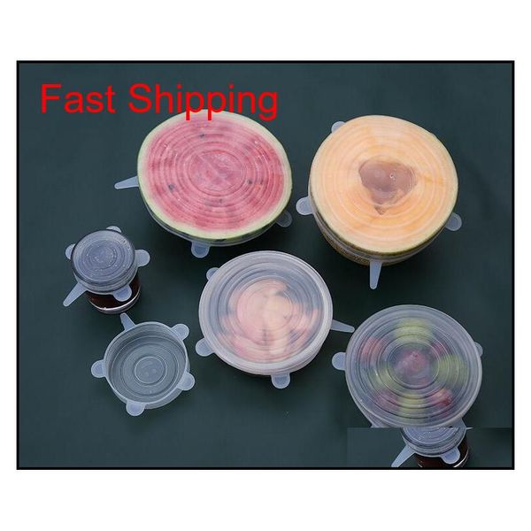 

6pcs sile stretch lids reusable airtight food storage covers durable to keep food fresh safe in qyljaz sweet07