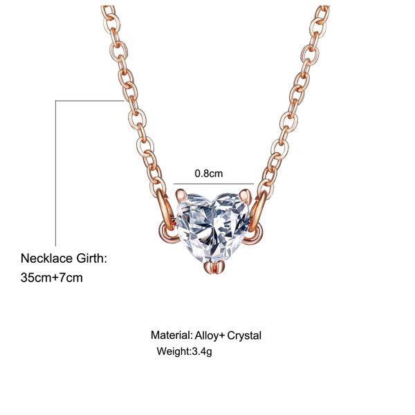 

popular personality fashion new zircon peach heart love nec sqcsan queen66, Silver