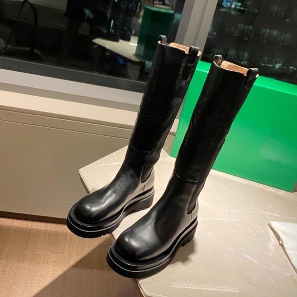 

genuine leather autumn boots for women boot spring booties fashion female thick bottom black bootie