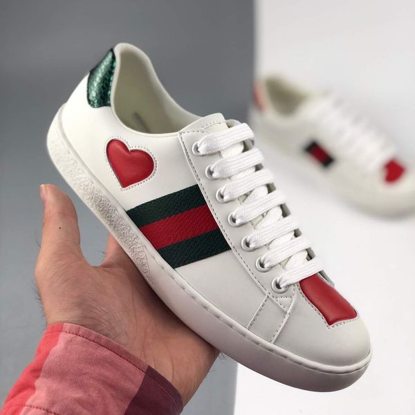 

with box]ace sneaker bee interlocking tiger snake loved white red green mens shoes for women sports leather womens casual sneakers trainers, Black