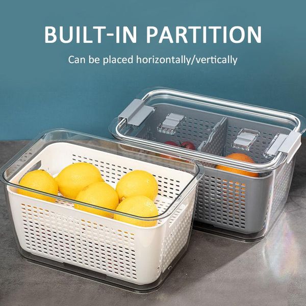 

storage bottles & jars 1pcs fresh produce containers fridge drip basket saver refrigerator set vegetable fruit