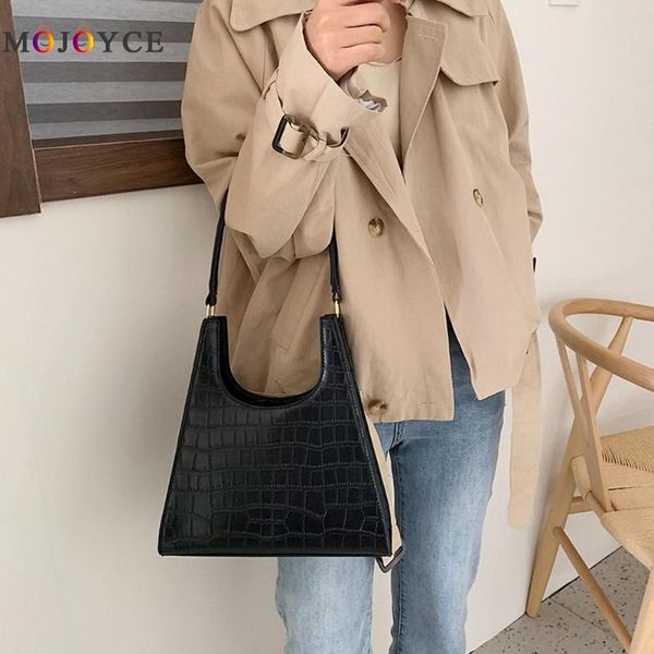 

vintage women shoulder bag stone pattern pu leather retro handle bags women handbag