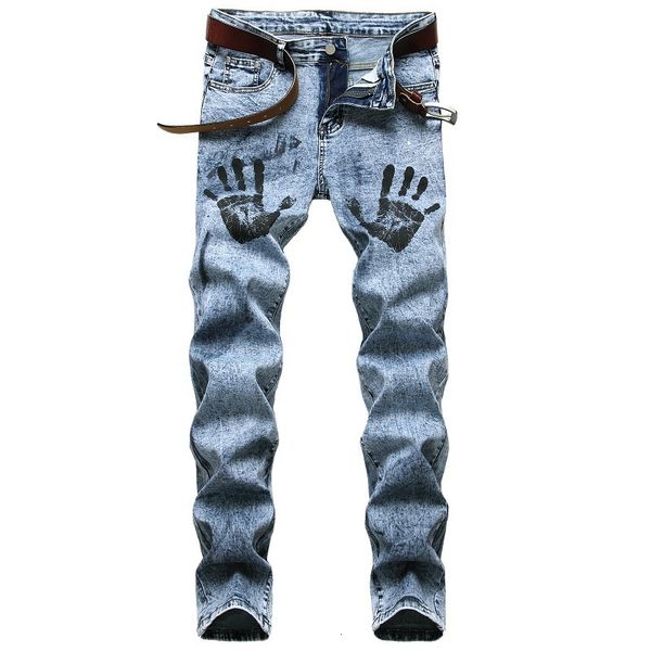 

2021 new fashion streetwear mens jeans skinny stretch slim elastic denim pants trousers male plus size 42, Blue