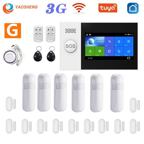 

yaosheng pg-107 3g gsm wifi alarm system tuya smart life app wireless 433mhz security alarm kit support alexa & google assistant