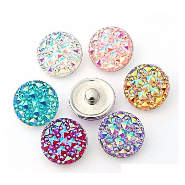 

50pcs/lot seven color round resin ginger snaps round glass snaps bracelets fit 18mm snaps buttons jewelry dlwm9