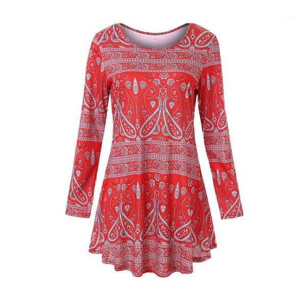 

women vintage print dress long sleeve round neck casual ruffle dresses female 2018 autumn new dress vestidos1, Black;gray