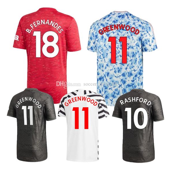 

rashford cavani 2020 2021 soccer jersey fernandes greenwood van de beek football shirt home 20 21 men + kids kits, Black;yellow