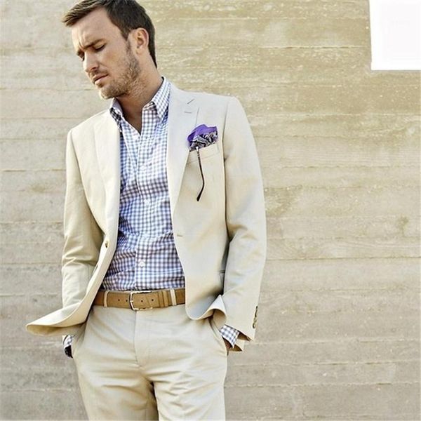 

prom bridegroom suit for men 2 pieces(jacket+pants+tie) ivory linen men suit classic summer stylish custom tuxedo clothes 0101, White;black