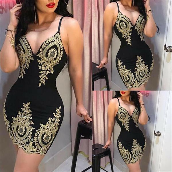 

новая мода женские сексуальные дамы v шеи печать bodycon clubwear вечеринка вечером мини-платье падение, Black;gray