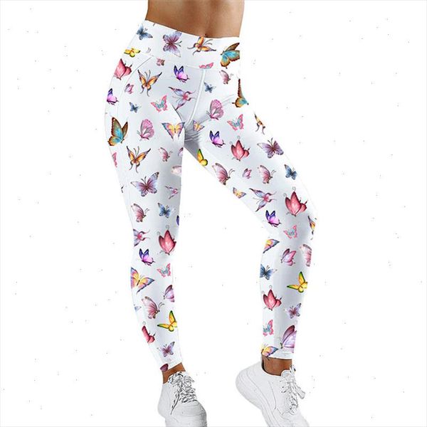 

butterfly printed leggings casual grm fitness workout leggings fashion high waist skinny leggings drop shipping, Black