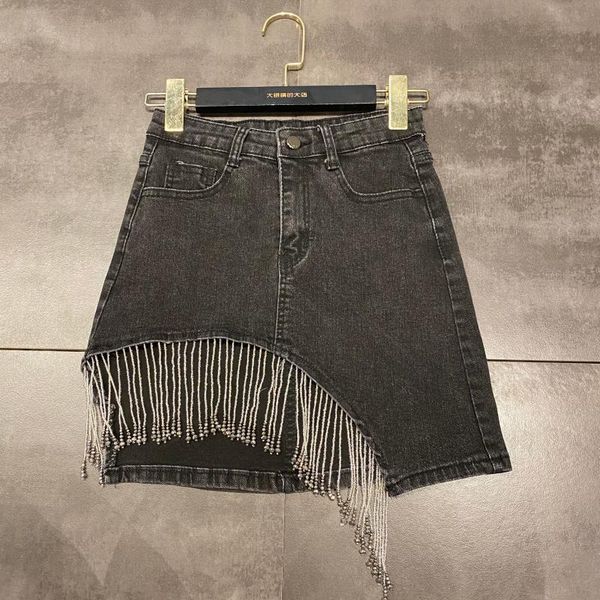 

2020 version of new your leaning towards black water wash denim in a chain skirt short skirts f44k