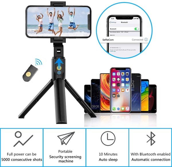 

extendable bluetooth selfie stick tripod with detachable wireless remote tripod stand travel for ip/samsung/huawei and more