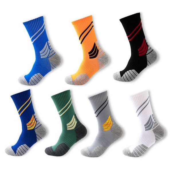 

men's striped slash trend socks sports socks sweat-absorbent non-slip basketball in the tube, Black