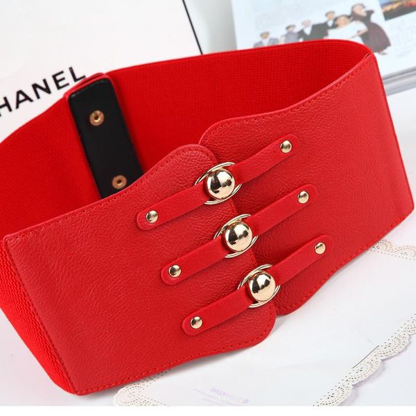 

extra wide with skirt elastic slim elastic belt summer women belt ladies red waistband fashion wide simple decorative, Black;brown
